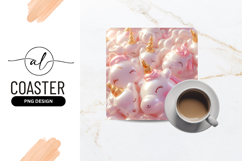 Pink and White Unicorns with Gold Horns and Pink Manes Product Image 1