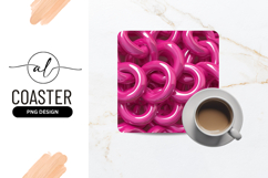 Glossy Pink Ring Shapes Overlapping Abstract Background Product Image 1
