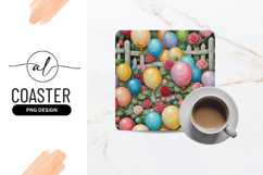 Balloons And Roses Garden Square Coaster Png Product Image 1