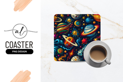 Colorful Planets Stars Seamless Space Pattern Product Image 1
