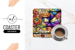 Colorful Floral Stained Glass Style Background Image Product Image 1