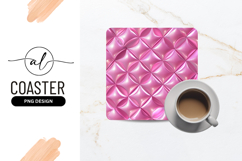 Pink Geometric Pattern Square Coaster Png Product Image 1