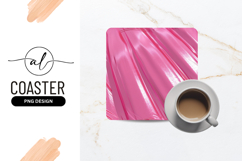 Pink Glossy Material Texture Square Coaster Png Product Image 1