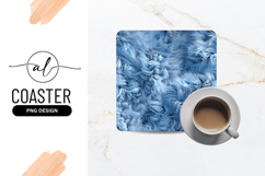 Blue Abstract Feather Texture Background Square Coaster Product Image 1