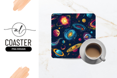 Colorful Space Galaxy Planets Seamless Pattern Product Image 1