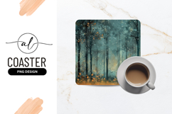 Winter Forest Abstract Digital Art Square Coaster Product Image 1
