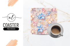 Pastel Floral Seamless Pattern For Square Coaster Product Image 1