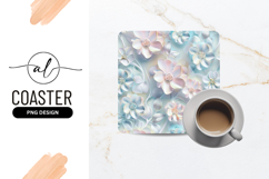Elegant Floral Pattern For Square Coaster Design Product Image 1