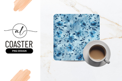 Seamless Blue Floral Pattern For Square Coaster Product Image 1