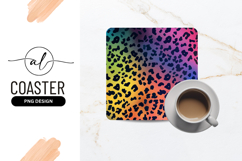 Leopard Print Gradient Background For Square Coaster Product Image 1