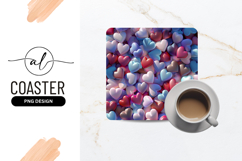 Colorful Hearts Background With Square Coaster Effect Product Image 1