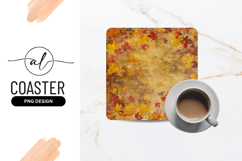 Autumn Leaves On A Textured Square Coaster Product Image 1