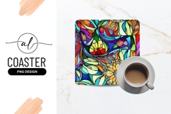 Abstract Floral Stained Glass Effect Art Product Image 1