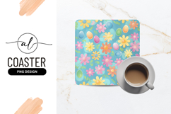 Easter Egg Flower Square Coaster Pattern Design Product Image 1