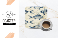 Fish Skeleton Seamless Pattern On Light Background Product Image 1