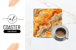 Amber Agate Texture Abstract Background Square Coaster Product Image 1