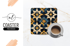 Starry Geometric Pattern For Elegant Square Coaster Product Image 1
