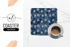 Blue Christmas Presents Seamless Pattern For Square Coaster Product Image 1