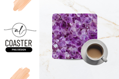 Amethyst Crystals Square Coaster Texture Background Product Image 1