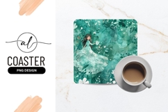 Illustration of a Girl in a Flowing Dress Surrounded Product Image 1