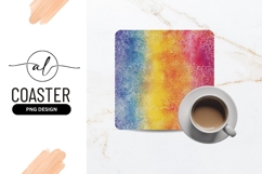 Watercolor Rainbow Background with White Lace Overlay Product Image 1