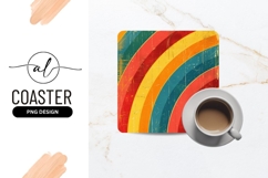 Retro Rainbow Arcs with Grunge Texture and Scratches Product Image 1
