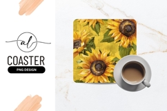 Sunflower Floral Pattern with Yellow Background Product Image 1