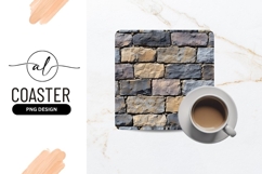 Rustic Stone Wall Texture For Square Coaster Png Product Image 1