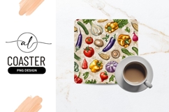 Hand-drawn illustration of various vegetables on a beige Product Image 1