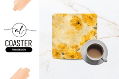 Watercolor Yellow Poppies on Textured Background Product Image 1
