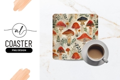 Watercolor Illustration of Red and Brown Mushrooms Product Image 1