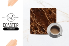 Abstract Brown Marble Texture Square Coaster Png Product Image 1