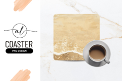 Beach Sand and Foamy Wave with Pebbles Square Coaster Png Product Image 1