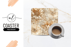 Beige and Brown Floral Pattern with Textured Petals Product Image 1