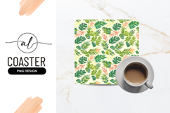Tropical Leaf Pattern with Green Red and Yellow Leaves Product Image 1