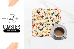 Colorful Butterfly Illustration Pattern with Splatter Effect Product Image 1