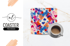 Abstract Colorful Paint Splatter with Heart Shapes Product Image 1
