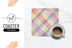 Pastel Plaid Pattern with Diagonal Lines in Pink Purple Product Image 1
