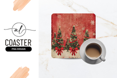 Christmas Trees with Red Ribbons Bows and Snowflakes Product Image 1