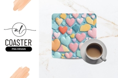 Pastel Hearts Seamless Pattern On Blue Background Product Image 1