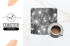 White Fireworks and Starbursts on a Gray Background Pattern Product Image 1