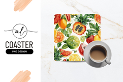 Watercolor Fruit Pattern with Citrus Pineapple Papaya Kiwi Product Image 1