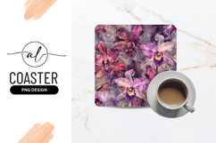 Watercolor Orchid Floral Pattern in Purple and Pink Tones Product Image 1