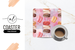 Watercolor Macarons Pattern in Pink and Brown with Gold Product Image 1