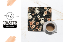 Halloween Ghost Floral Pattern with Flowers and Butterflies Product Image 1