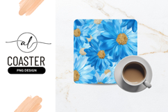 Blue Daisy Flowers with Yellow Centers Floral Pattern Product Image 1