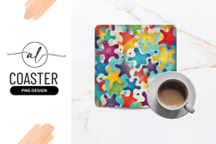 Colorful Abstract Starfish Pattern on Textured Background Product Image 1