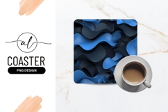 Blue And Black Abstract Paper Waves Background Product Image 1