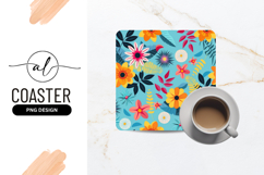 Colorful Floral Pattern with Flowers and Leaves on a Light Product Image 1