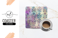 Elegant Damask Pattern For Square Coaster Design Product Image 1
